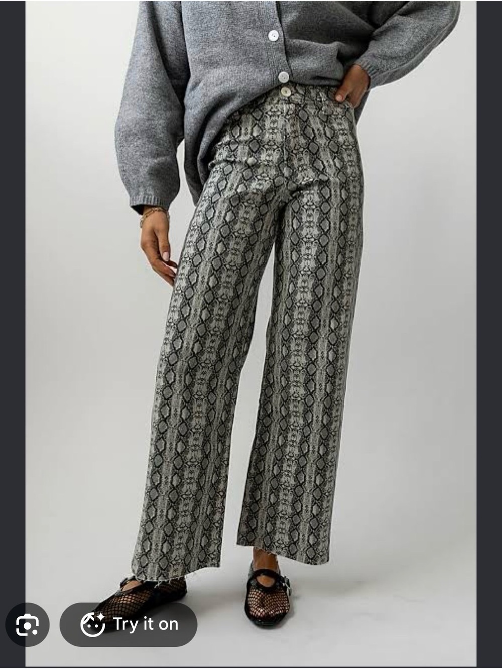 Bohme snake print wide leg pants